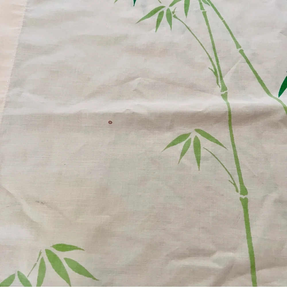 Vintage Hanae Mori Bamboo Yellow Green Pillowcases Standard Cotton Blend 30”x20”